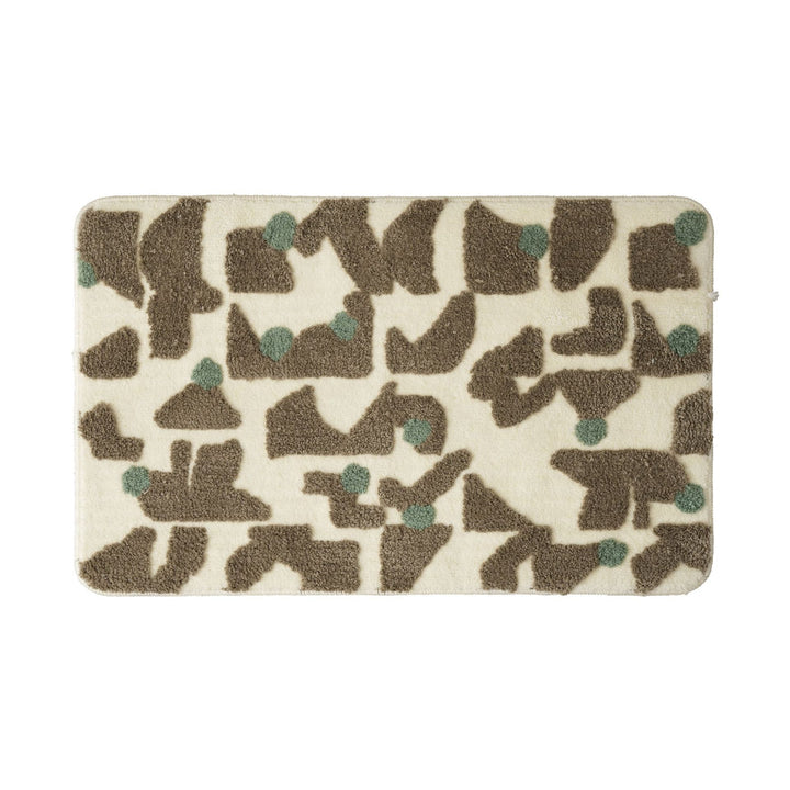 Tufted bathroom mat in abstract leopard pattern with soft high pile Kalsten