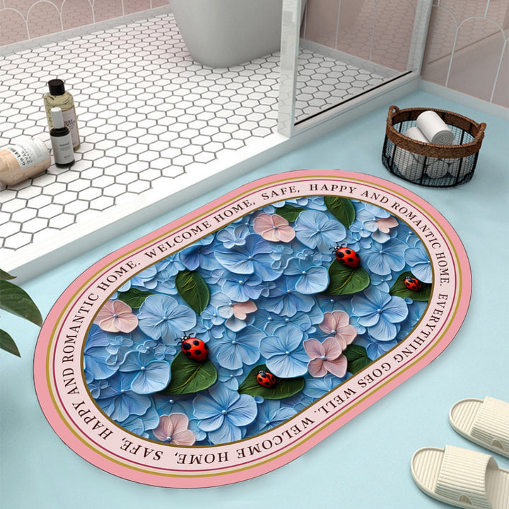 Floral Design Bath Mat Kalsten