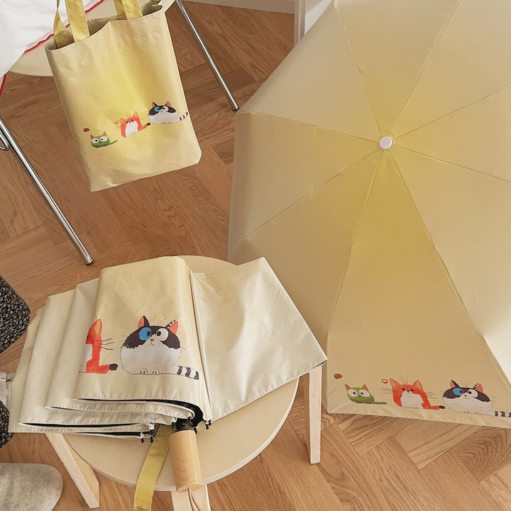 Ladies Folding Umbrella with Loving Animal Designs Kalsten