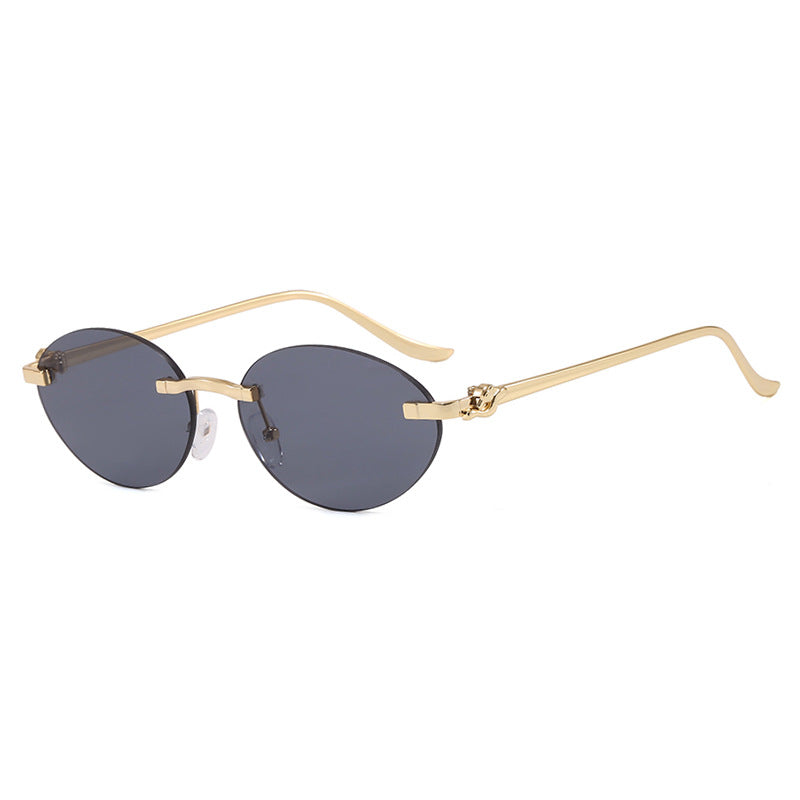 Women's elegant oval sunglasses with golden accents Kalsten