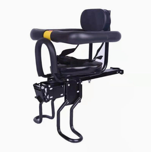 child bike seat with padded safety bar adjustable footrests and supportive reclining backrest Kalsten