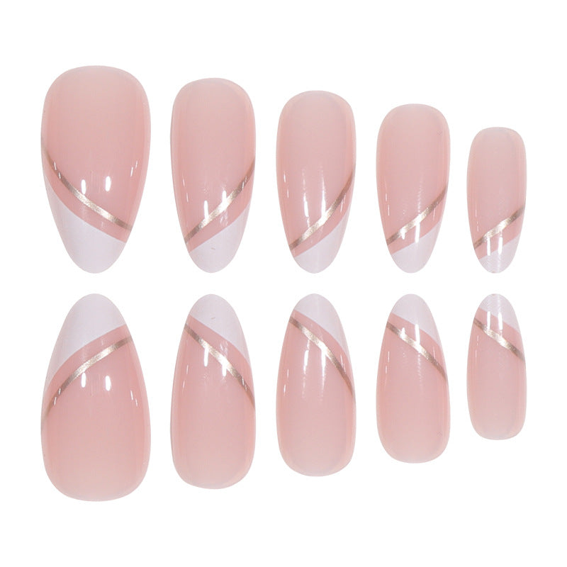 Elegant French Tip Acrylic Press-On Nails Kalsten 1789085823