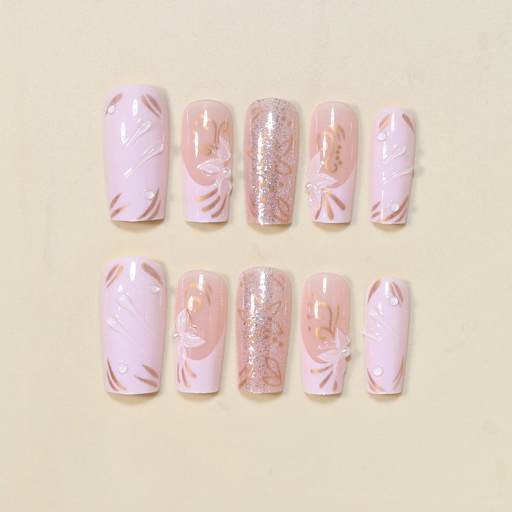 Decorative Long Press-On Nail Art Set Kalsten