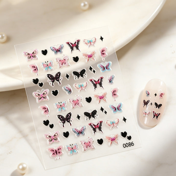 Colorful Butterfly Nail Art Stickers