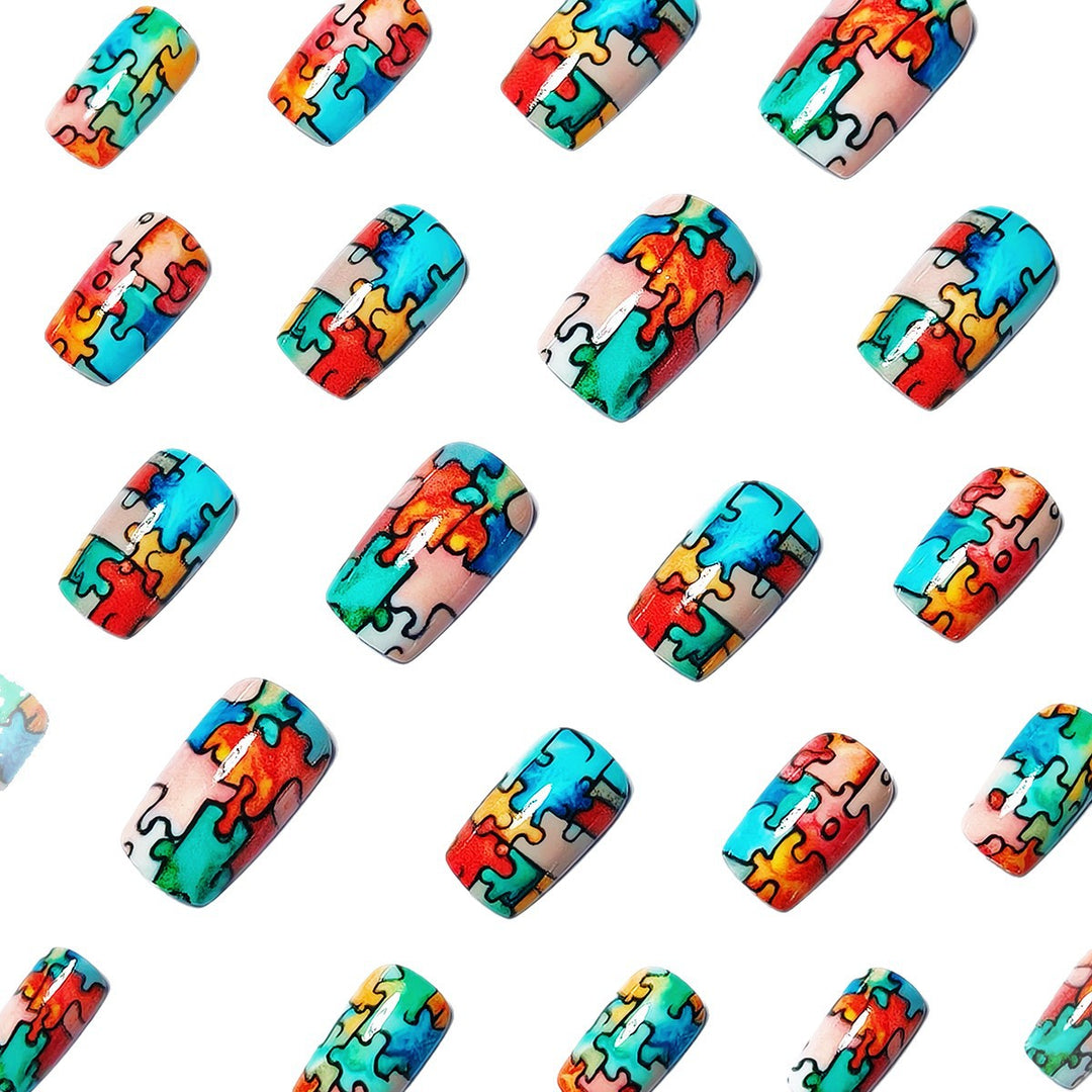 Puzzle-Themed Nail Art Kalsten