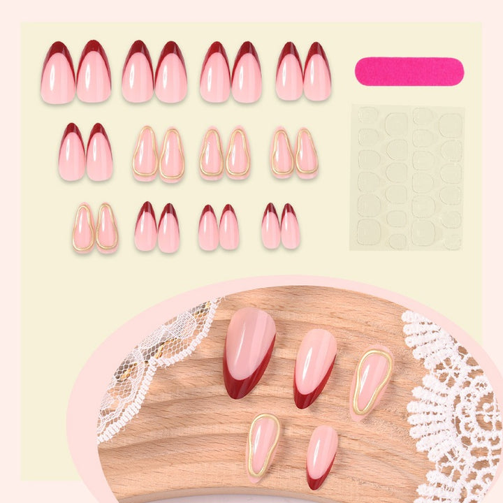 Acrylic nail set with stylish designs Kalsten