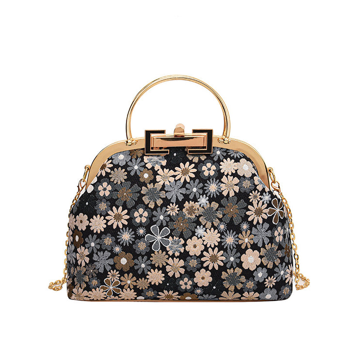Floral Embroidered Evening Handbag