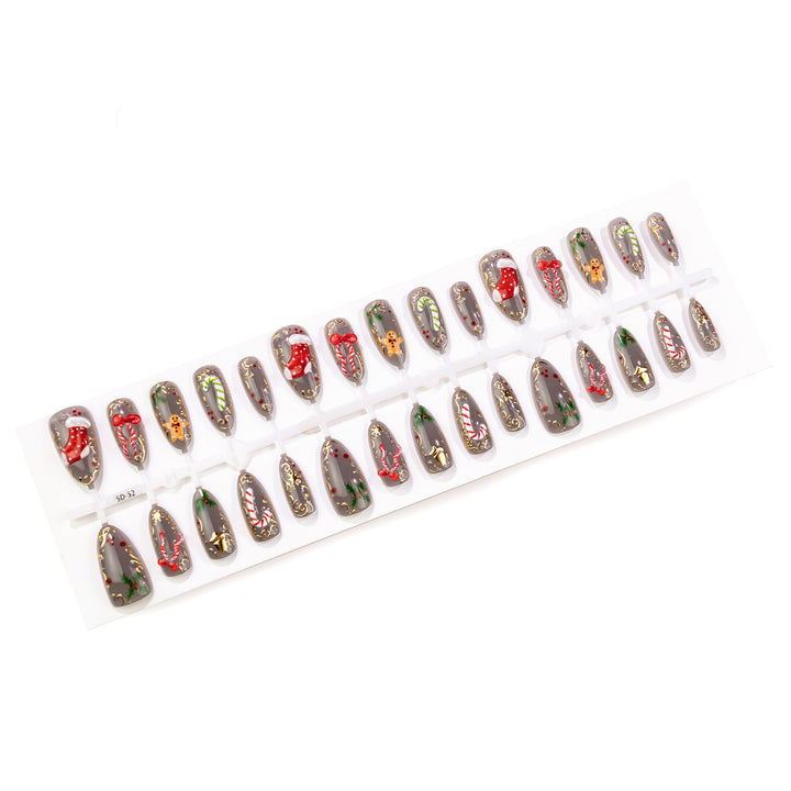 Decorative Holiday-Themed Press-On Nail Art Kalsten