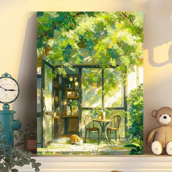 Cozy Café Scene Canvas Artwork Kalsten