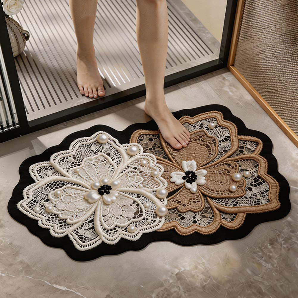 Floral Design Decorative Bath Mat