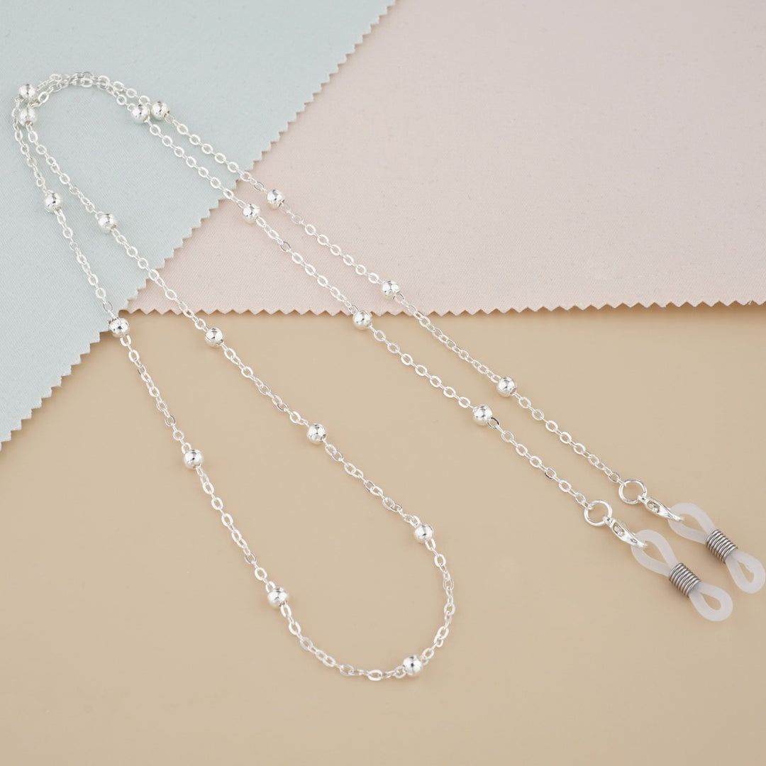 Silver Bead Decorative Eyewear Holder Chain Kalsten