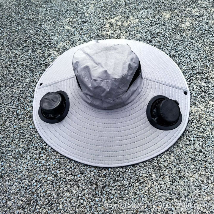 air-cooled sun hat with removable USB fans and wide neck protection Kalsten