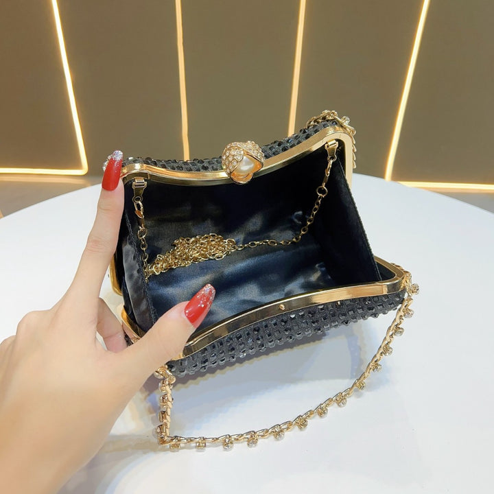 Elegant Rhinestone-Embellished Evening Handbag