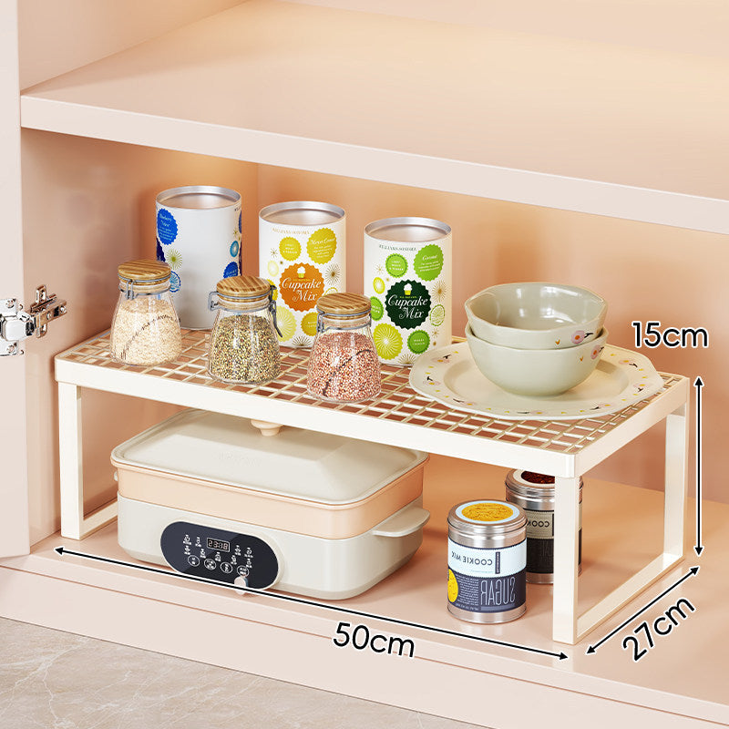 Ventilated Metal Grid Cabinet Shelf Organizer Rack