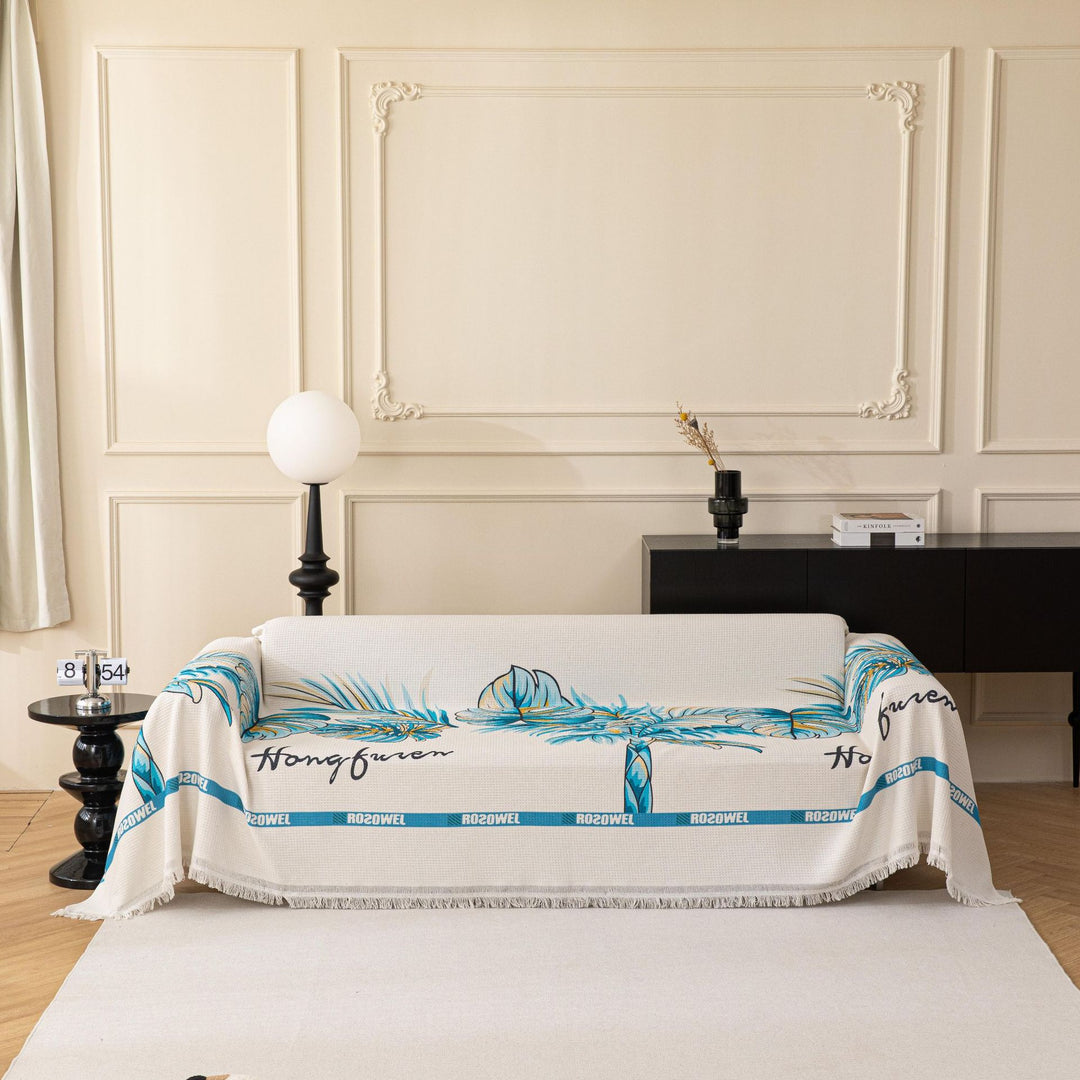 Decorative Botanical Print Throw Blanket