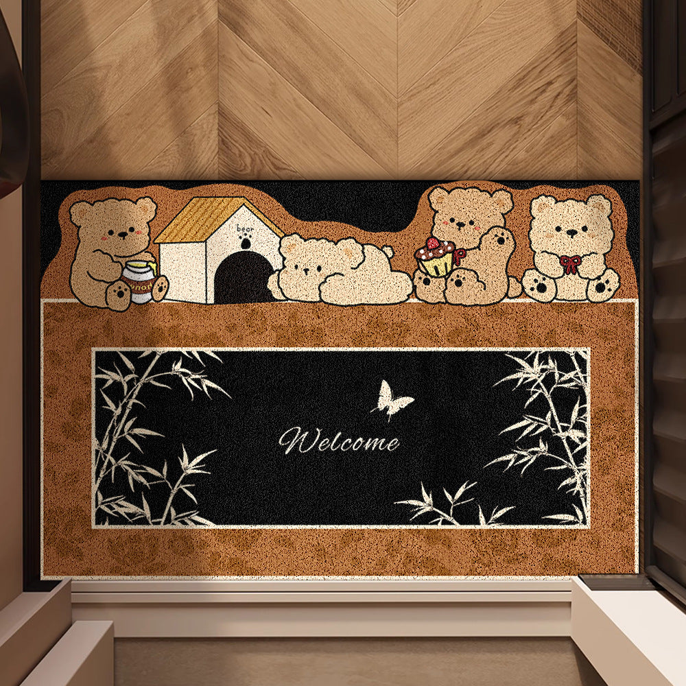 Cute Bear-Themed Welcome Mat