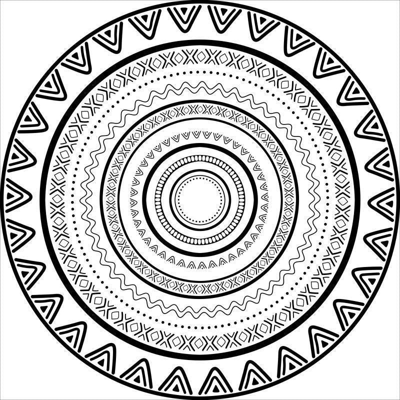 Round Geometric Pattern Area Rug