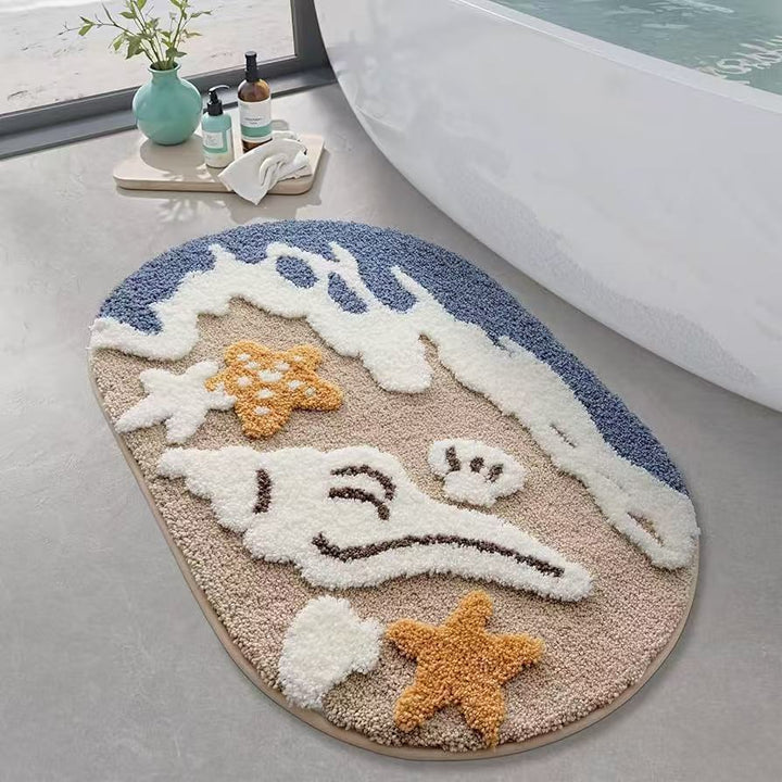 Soft Textured Abstract Pattern Bath Mat