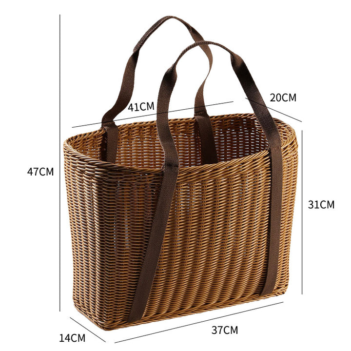 Unisex Robust braided shopping basket with comfortable fabric handles Kalsten