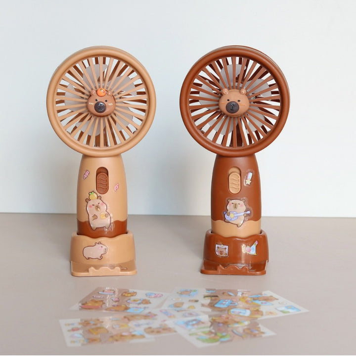Unisex Handheld Fan with Animal Design and Customizable Stickers Kalsten