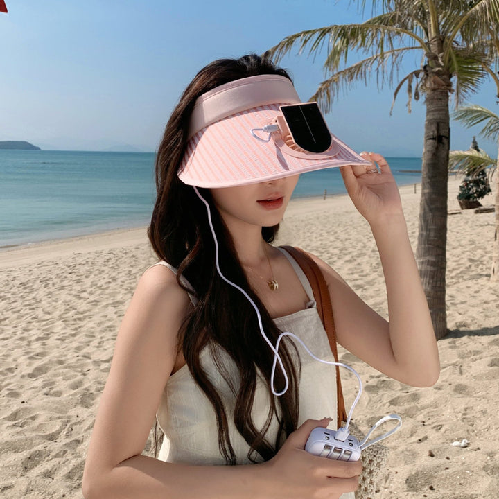 ’s sun protection visor with integrated solar panel, wide brim and adjustable headband Kalsten