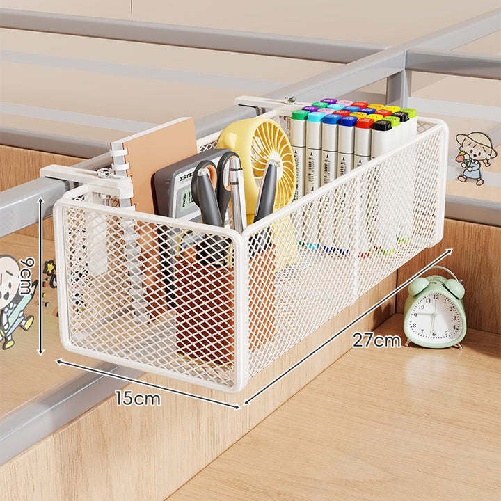 Clamp-On Cubicle Divider Hanging Mesh Desk Storage Basket