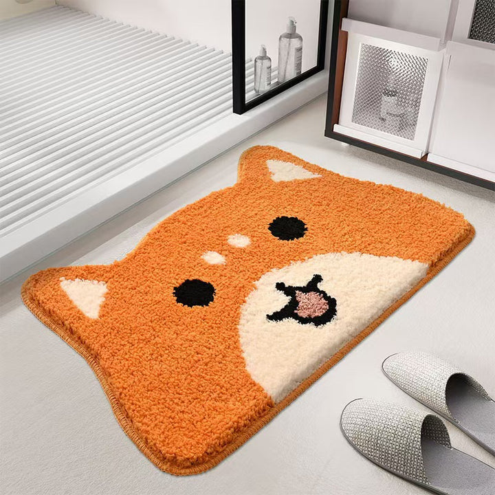 Cat Face Shaped Plush Bath Mat Kalsten