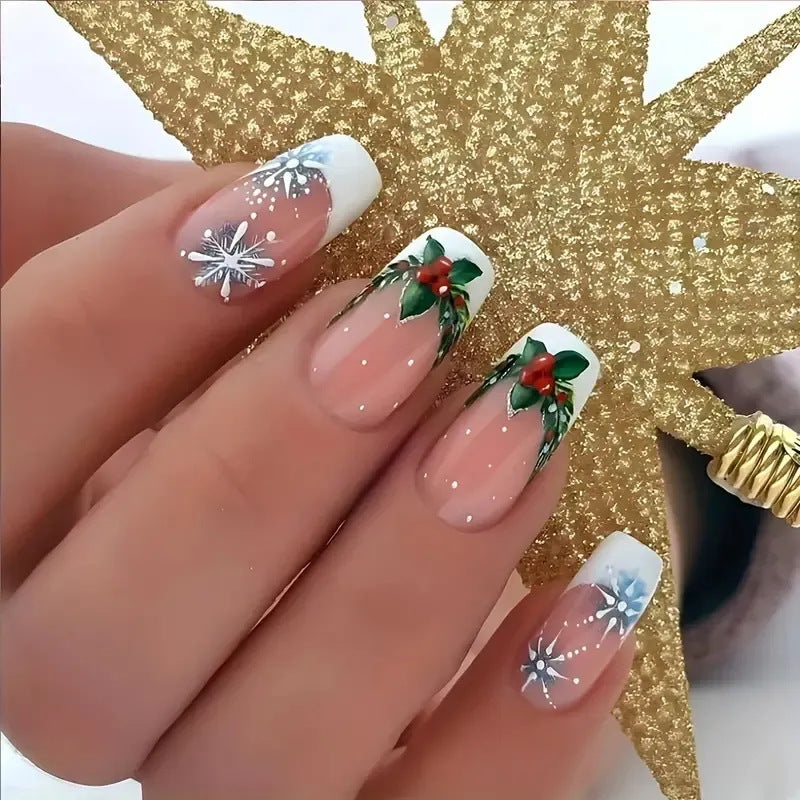Elegant Holiday-Themed Nail Art Enhancements Kalsten
