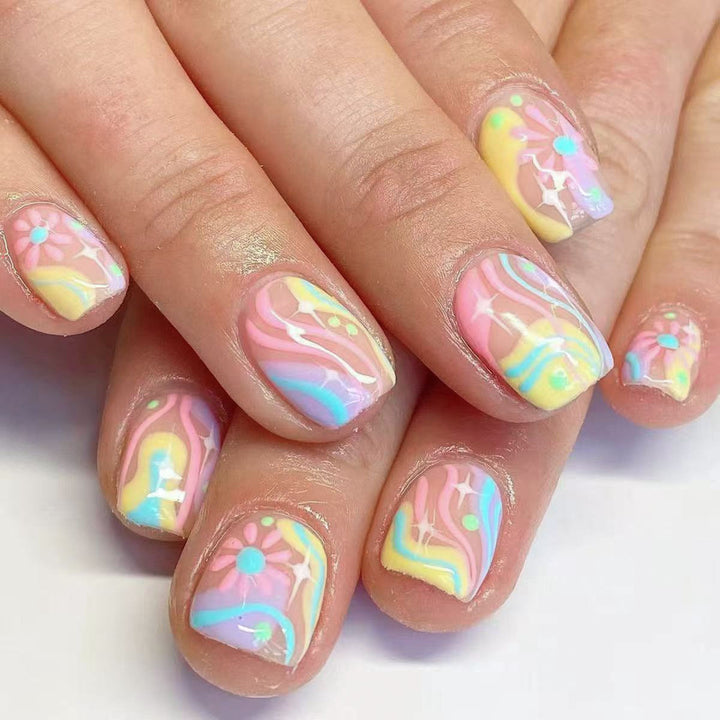 Funky Abstract Press-On Nails