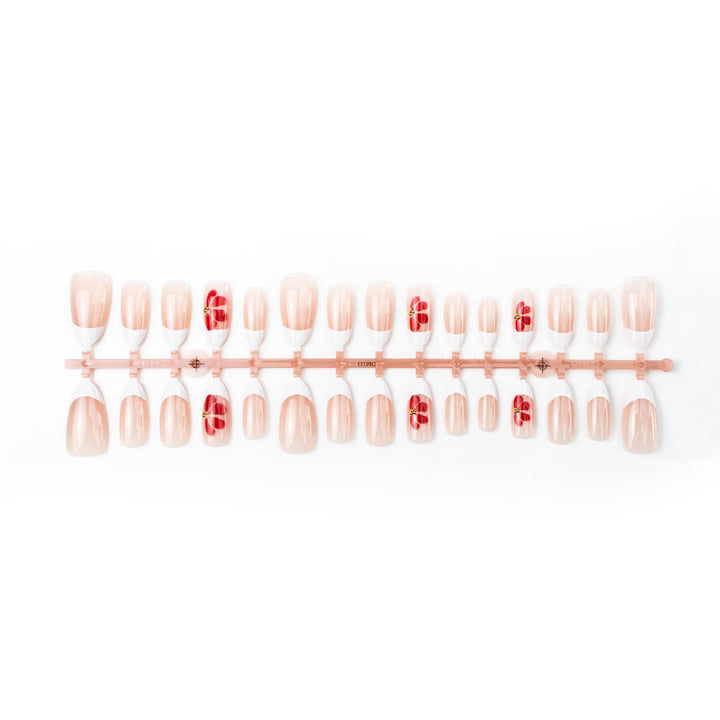 Elegant Floral Accent Press-On Nail Art Kalsten