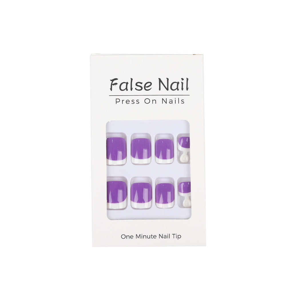 Artificial nail set with modern gradient and French tip Kalsten