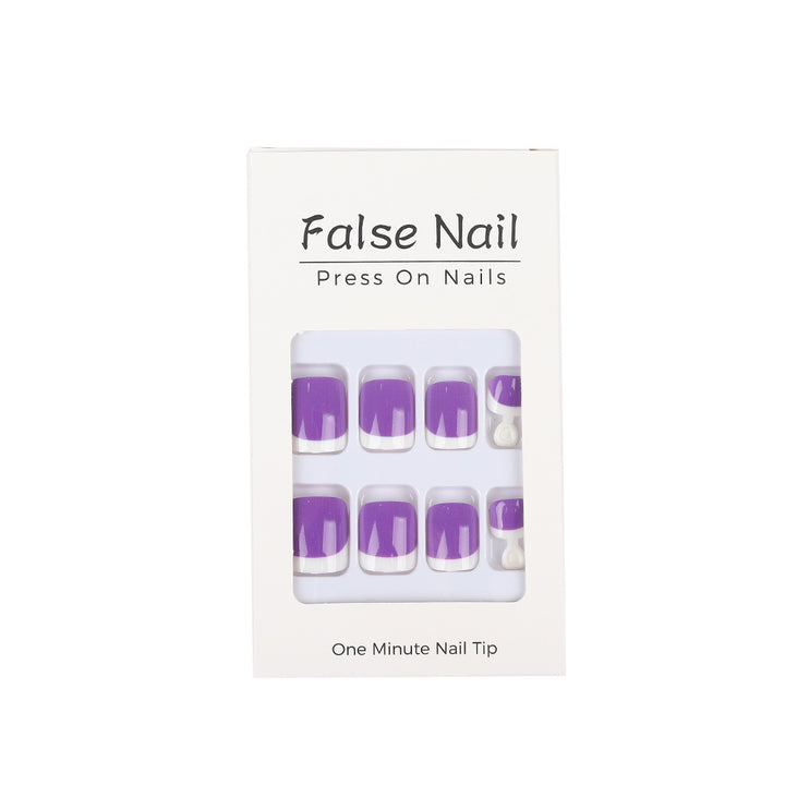 Artificial nail set with modern gradient and French tip Kalsten