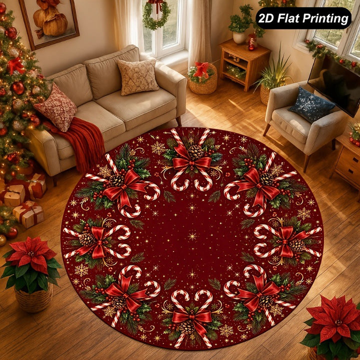 Holiday-Themed Round Area Rug