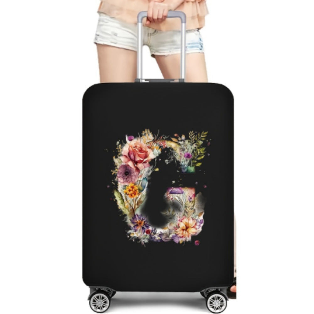 Women's Hard Shell Suitcase with Floral Initial Design Kalsten