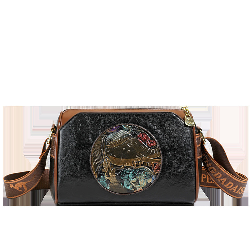 Vintage-Inspired Leather Crossbody Bag Kalsten