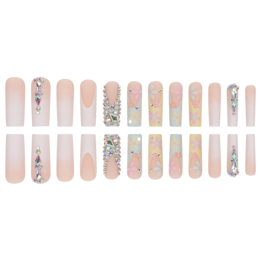 Decorative Rhinestone-Accented Stiletto Press-On Nails Kalsten