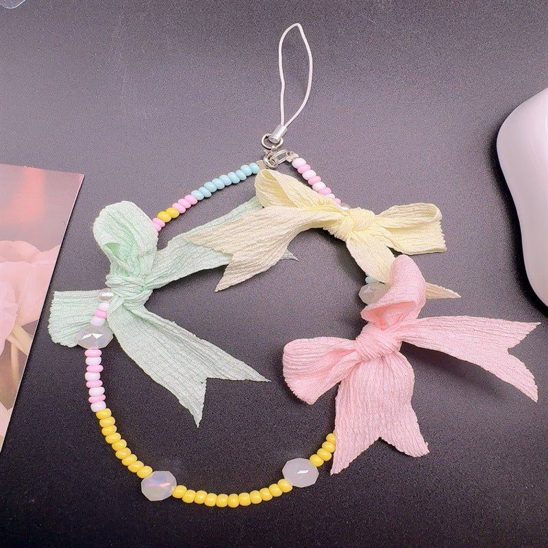 Colorful Beaded and Ribbon Phone Lanyard Kalsten