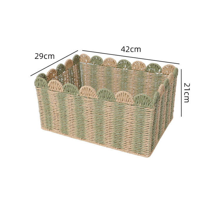 Scalloped Edge Decorative Storage Basket Kalsten