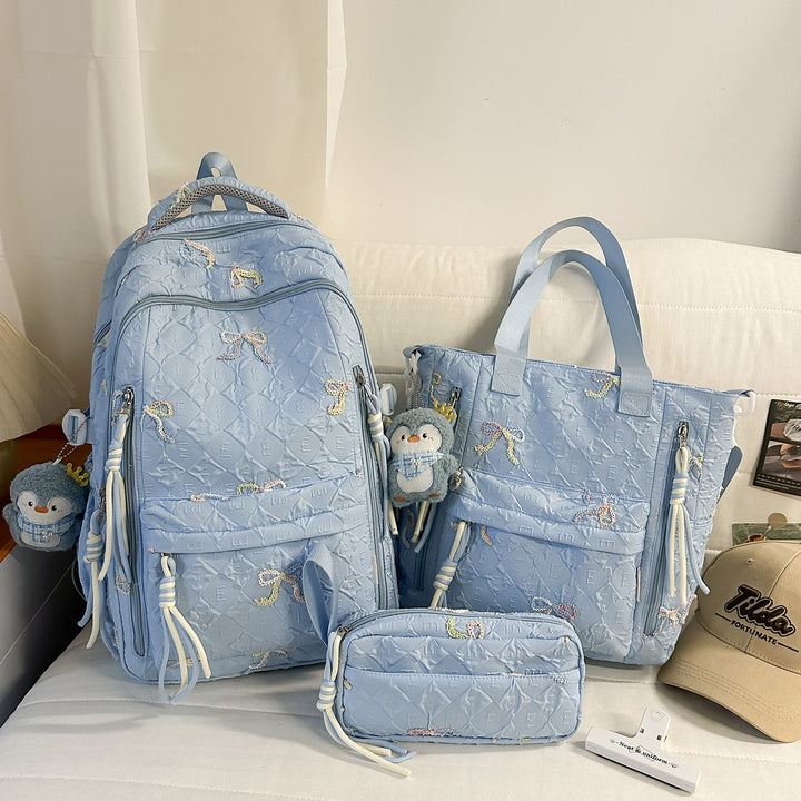Embroidered Quilted Backpack Kalsten