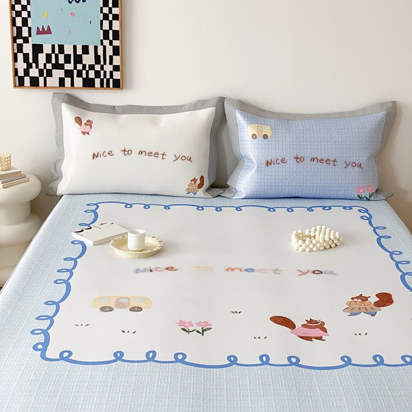 Fitted sheet set with pillowcases