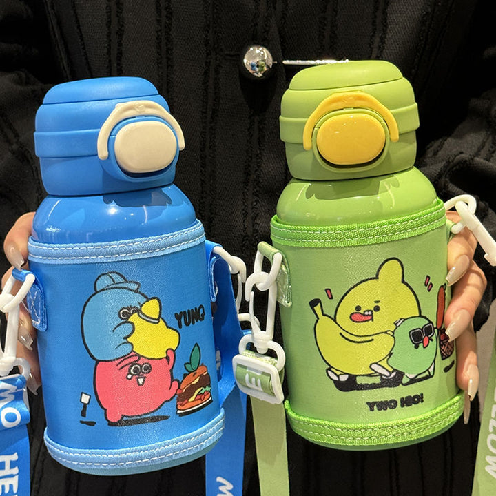 Women's insulated drinking bottle with secure flip-top lid and playful design Kalsten
