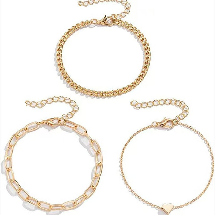Elegant Silver Chain Bracelet Set Kalsten