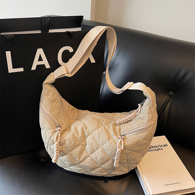 Quilted Soft Fabric Hobo Handbag Kalsten