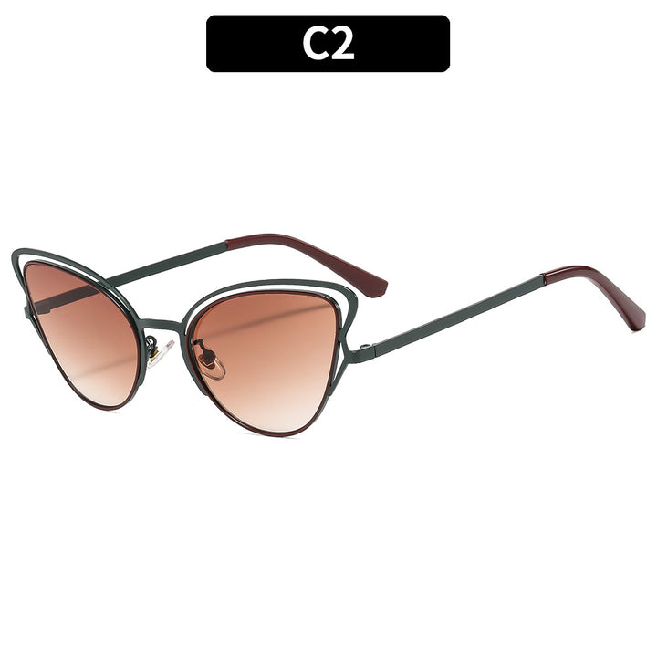 Women's Cat-Eye Sunglasses with Luxurious Metal Frame and High-Quality Gradient Lenses Kalsten