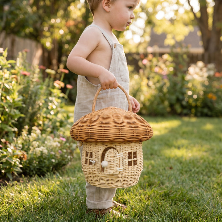 Playful storage basket in mushroom design Kalsten