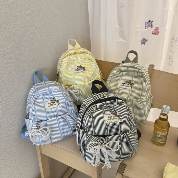 Stylish Small Checked Pattern Backpack Kalsten