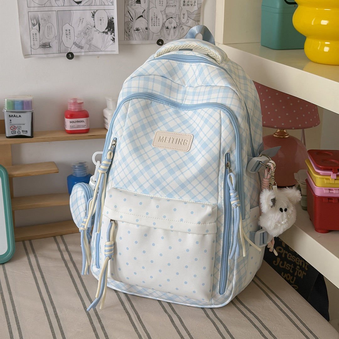 Stylish Checkerboard Patterned Backpack Kalsten