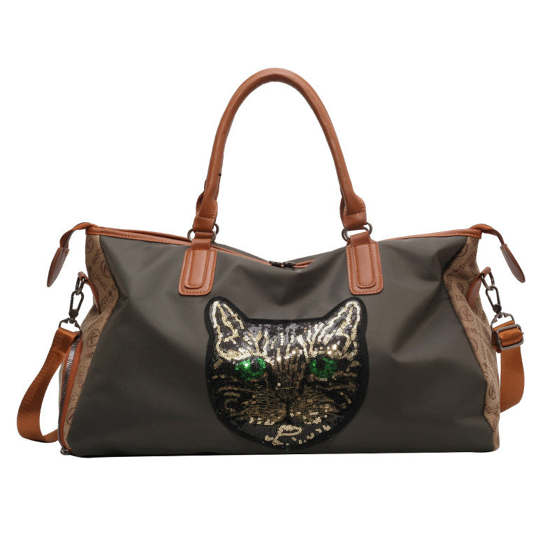 Stylish Cat Printed Weekend Duffle Bag