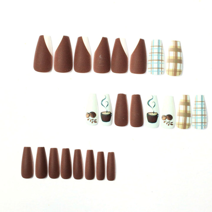 Creative Coffee-Themed Nail Art Set Kalsten