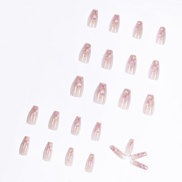 Artful Nail Art with Heart Pattern Kalsten